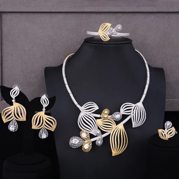 SISCATHY Trendy Women Bridal Wedding Necklace Earrings Bangle Open Ring Jewelry Sets for Women Romantic Anniversary Jewelry 2019
SISCATHY Trendy Women Bridal Wedding Necklace Earrings Bangle Open Ring Jewelry Sets for Women Romantic Anniversary Jewelry 2019