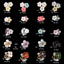 10 шт./партия, сплав для маникюра, искусство 3d, плоские цветы, бриллианты, жемчужные украшения, стразы, узоры для ногтей(China)