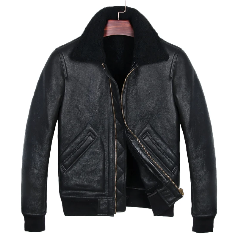2020 Black Men Military Pilot Shearling Jacket Plus Size XXXXL Slim Fit Winter Thick Russian Aviator Genuine Coat FREE SHIPPING
2020 Black Men Military Pilot Shearling Jacket Plus Size XXXXL Slim Fit Winter Thick Russian Aviator Genuine Coat FREE SHIPPING