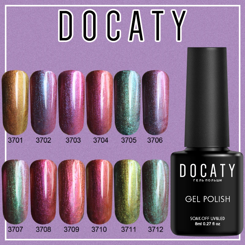 Docaty 8ml Chameleon Effect 12 Color Gel Nail Polish Poly Gel Long-lasting Uv and Led Permanent Enamels Nail Art Hybrid Primer
Docaty 8ml Chameleon Effect 12 Color Gel Nail Polish Poly Gel Long-lasting Uv and Led Permanent Enamels Nail Art Hybrid Primer