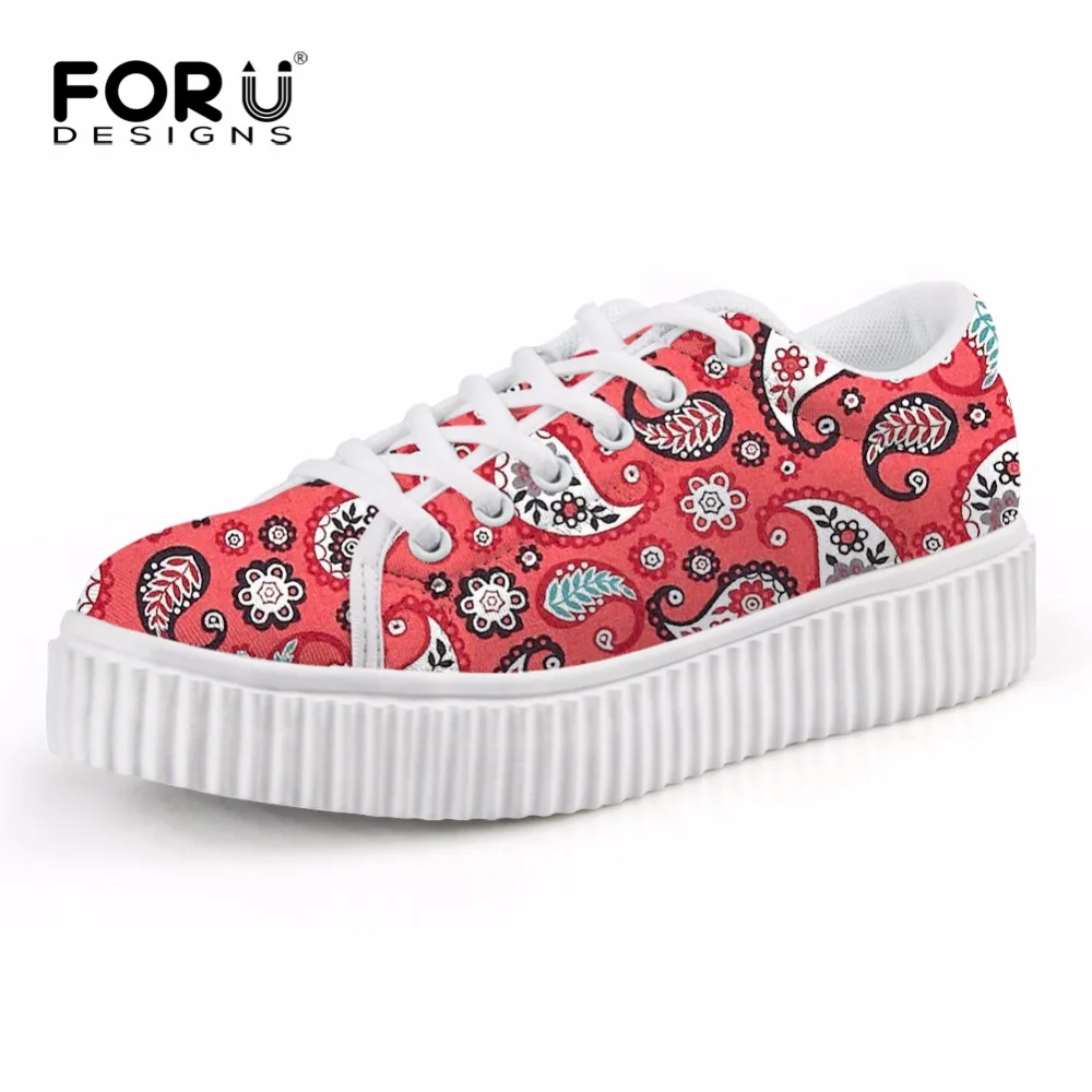 FORUDESIGNS 2018 Autumn Summer Women Flats Lace up Platform Shoes Fashion Paisley Pattern Ladies Creepers Flat Shoes 6 Colors
FORUDESIGNS 2018 Autumn Summer Women Flats Lace up Platform Shoes Fashion Paisley Pattern Ladies Creepers Flat Shoes 6 Colors