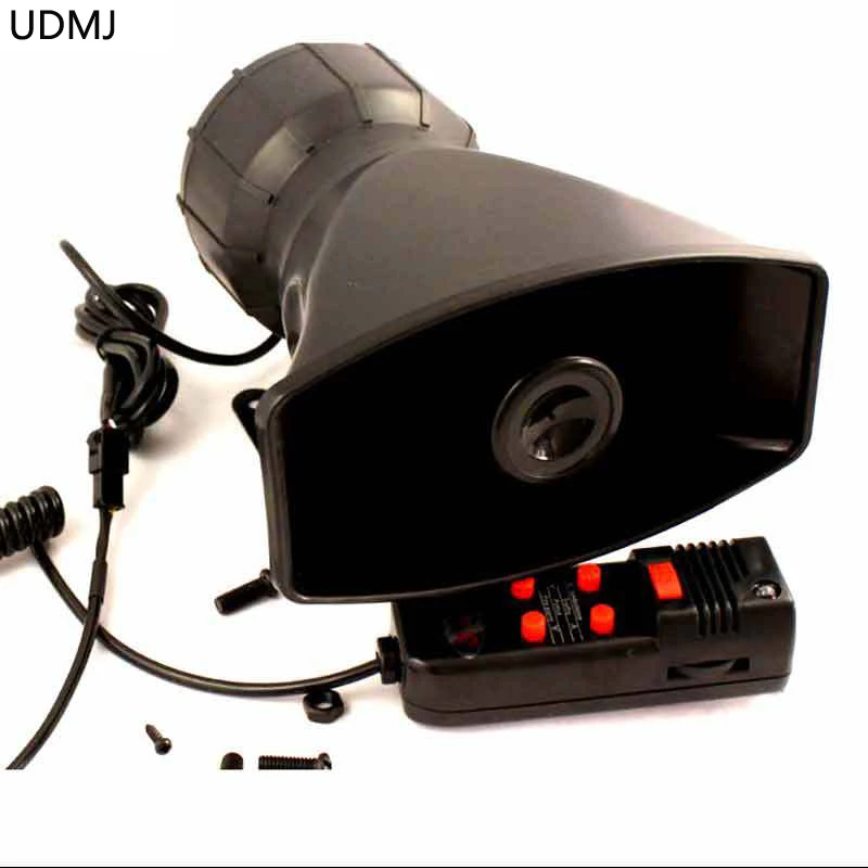 

UDMJ 12V Loud Horn Siren for Car Auto Van Truck 5 Sounds Tone System 100W Max 300db Wholesale Drop shipping 2022 New