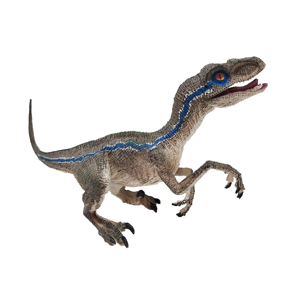 Экшн-Фигурка динозавра Велоцираптора голубая модель животного коллекционная