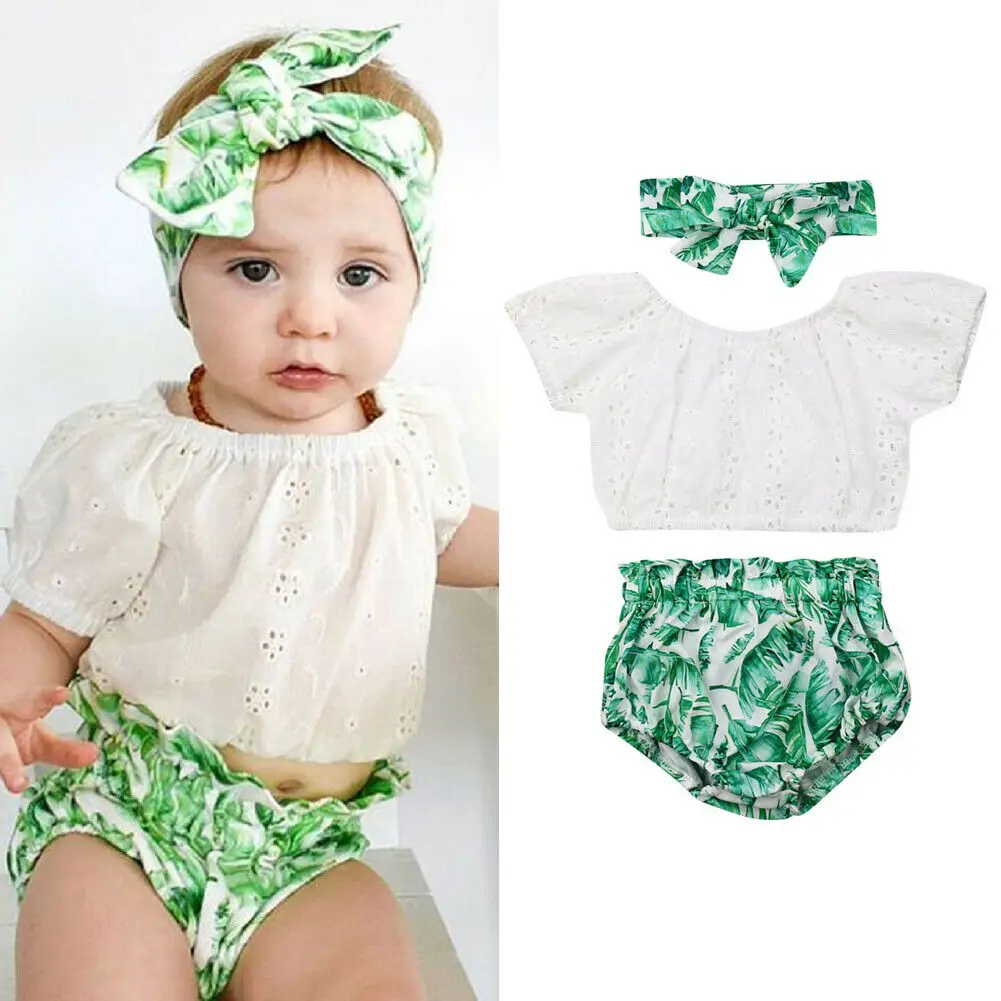 Newborn Kids Baby Girls Cute Clothes Sets Short Sleeve Lace T-Shirts Floral Shorts+Headband Outfit Summer
Newborn Kids Baby Girls Cute Clothes Sets Short Sleeve Lace T-Shirts Floral Shorts+Headband Outfit Summer