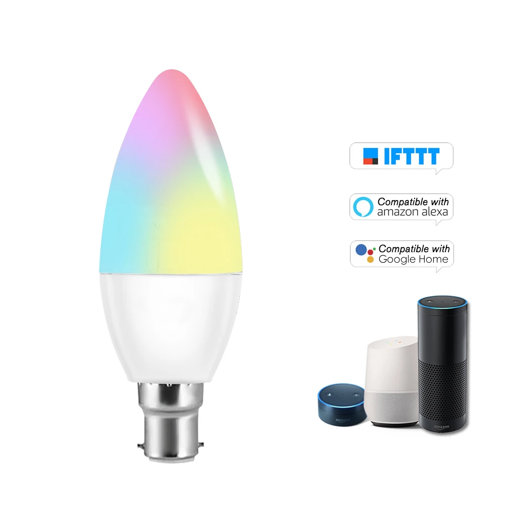Смарт-WI-FI светодиодные лампы LED в форме свечи 6W светодиоидная лампа с