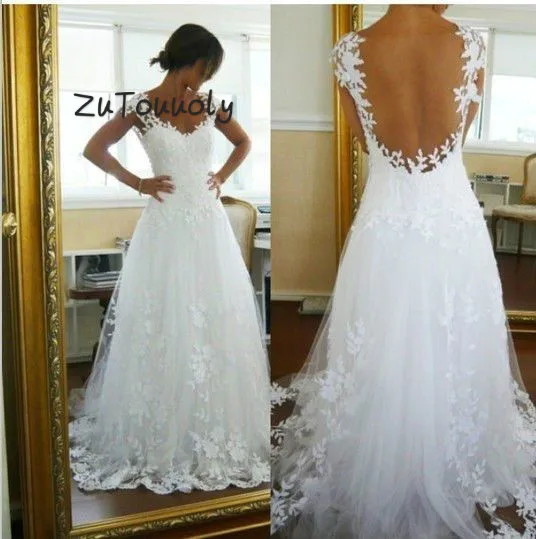 Summer Wedding Dresses Boho Beachy White Floral Lace Bohemian Wedding Dress Transparent Back robe de mariee 2019 Fashion Wedding
Summer Wedding Dresses Boho Beachy White Floral Lace Bohemian Wedding Dress Transparent Back robe de mariee 2019 Fashion Wedding