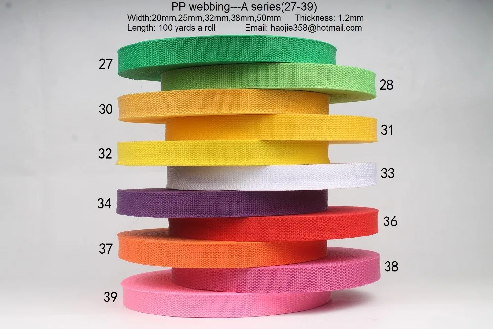 20/25/32/38/50mm wide polypropylene webbing bluish fluorescent green golden yellow white mulberry orange pink pp ribbon strap
20/25/32/38/50mm wide polypropylene webbing bluish fluorescent green golden yellow white mulberry orange pink pp ribbon strap