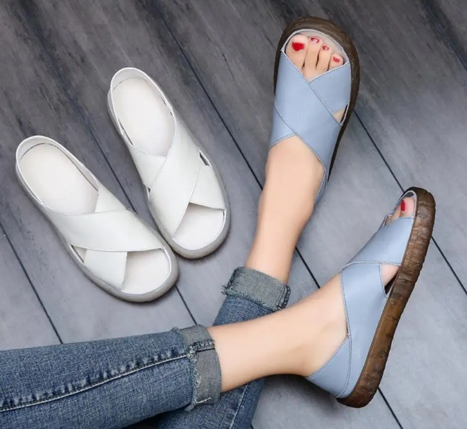 2019 Women Sandals Summer Casual Women Shoes Leather Ladies Flat Sandal Soft Bottom Slip On Sandals Handmade Woman sandalias
2019 Women Sandals Summer Casual Women Shoes Leather Ladies Flat Sandal Soft Bottom Slip On Sandals Handmade Woman sandalias
