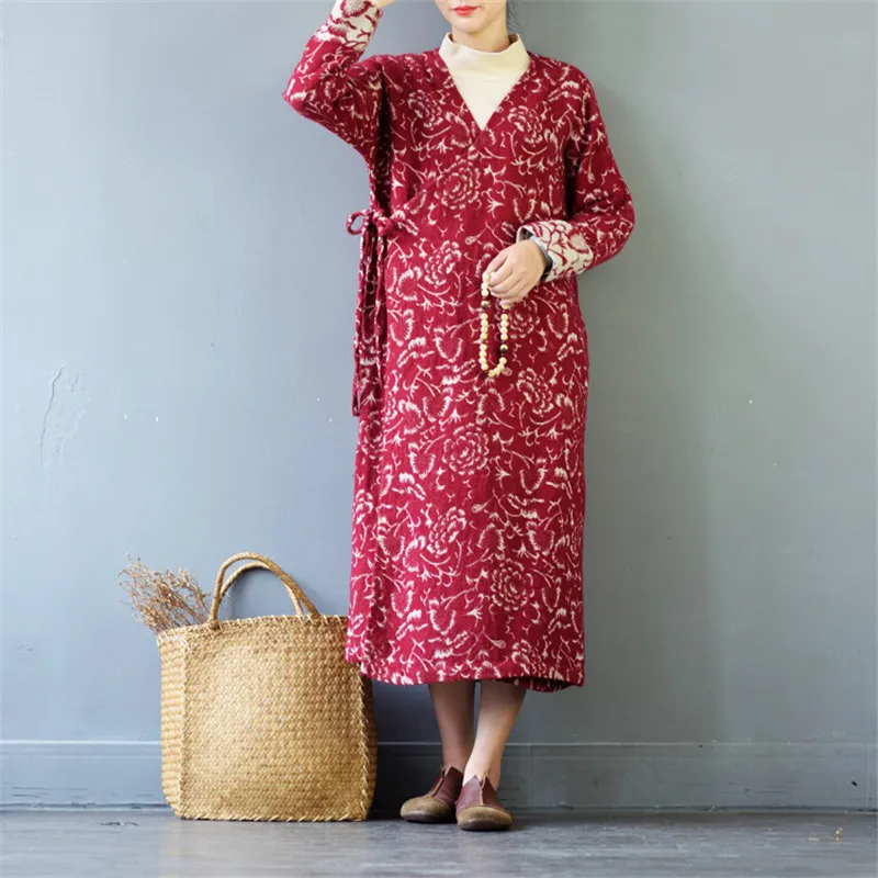 SCUWLINEN 2019 Women Autumn Winter Jackets Vintage Loose V-neck Adjustable Waist Jacquard Linen Wool Coat Long Cardigan S468
SCUWLINEN 2019 Women Autumn Winter Jackets Vintage Loose V-neck Adjustable Waist Jacquard Linen Wool Coat Long Cardigan S468