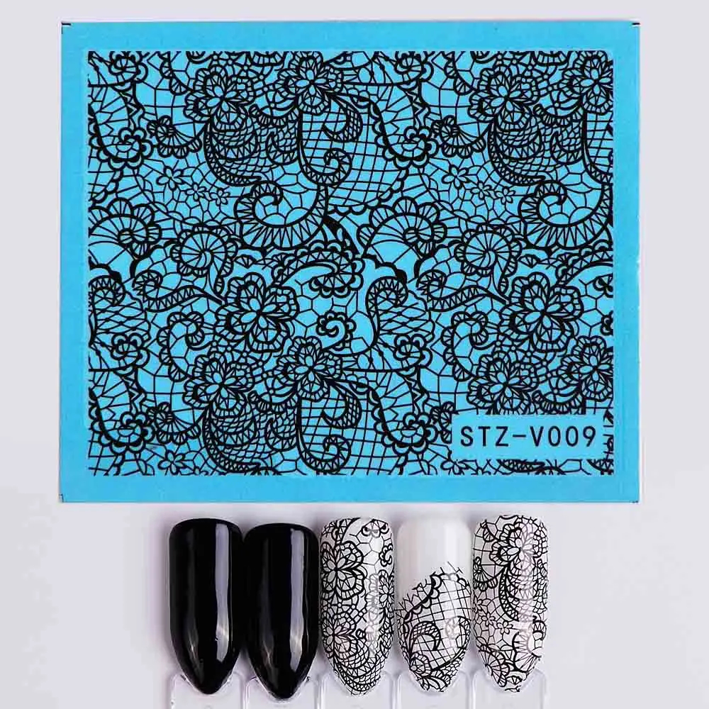 Смешанные кружева набор переводная наклейка слайдер черные белые обертки Декор