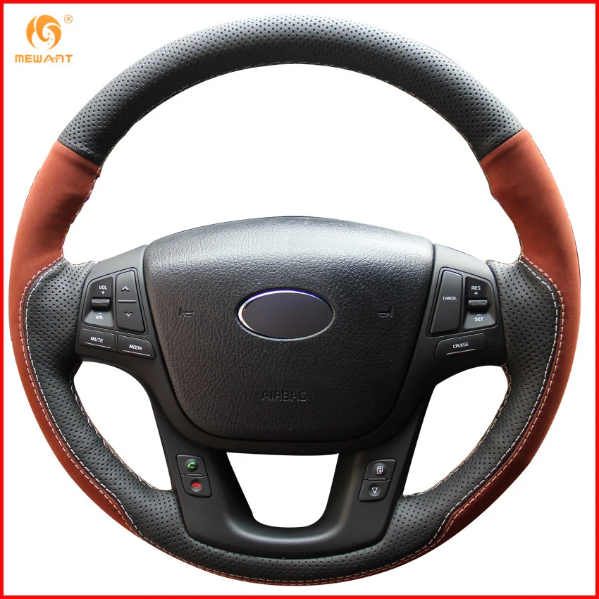 MEWANT Black Genuine Leather Brownness Suede Car Steering Wheel Cover for Kia Sorento 2009-2014 Kia Cadenza K7 2011-2015 Parts
MEWANT Black Genuine Leather Brownness Suede Car Steering Wheel Cover for Kia Sorento 2009-2014 Kia Cadenza K7 2011-2015 Parts