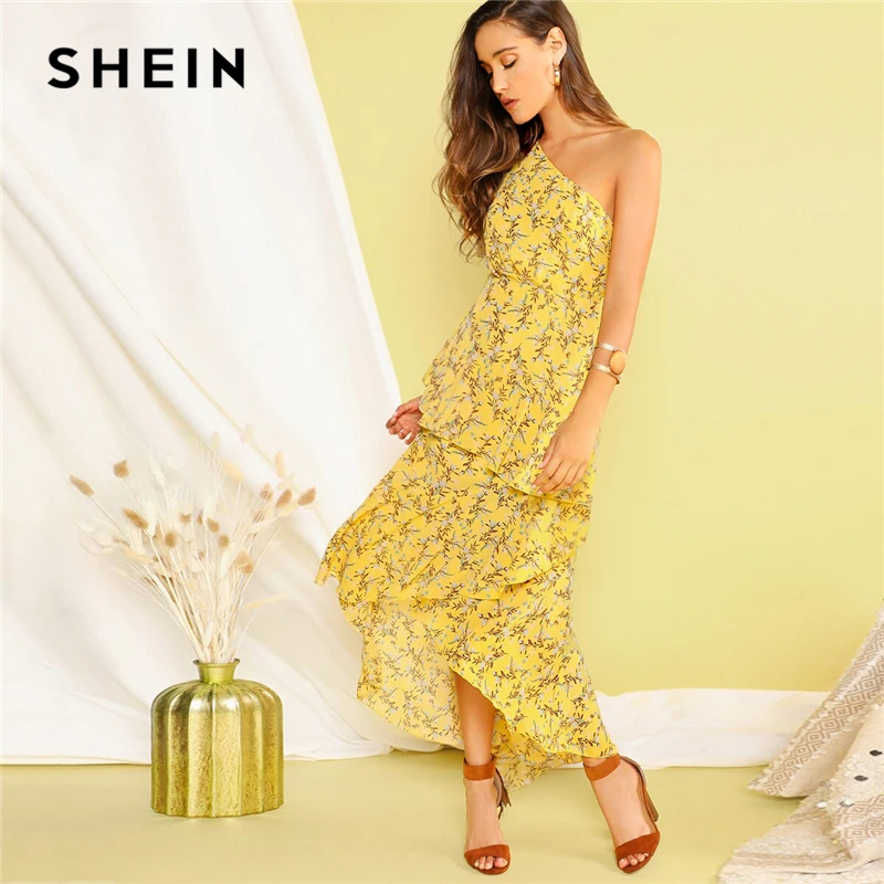 SHEIN Boho Yellow One Shoulder Layered Asymmetrical Ruffle Hem Dress Women Fit and Flare Elegant Summer Long Dresses
SHEIN Boho Yellow One Shoulder Layered Asymmetrical Ruffle Hem Dress Women Fit and Flare Elegant Summer Long Dresses