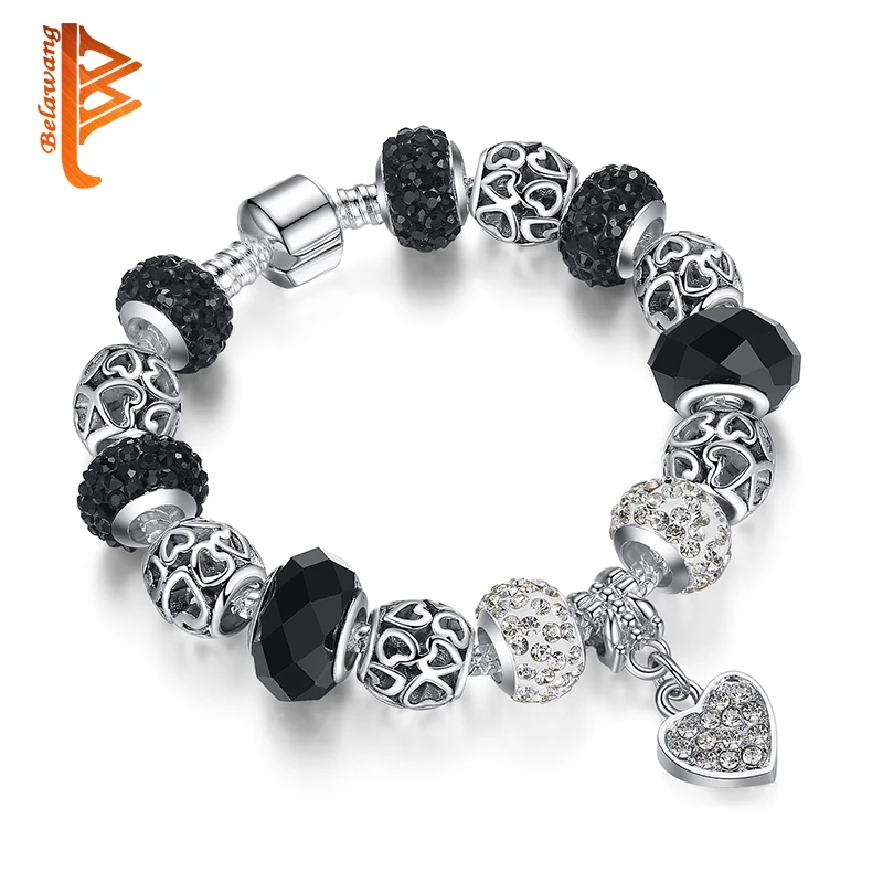 European Style Vintage Silver Color Crystal Charm Bracelet Women Original DIY Brand Bracelet Heart Jewelry Gift
European Style Vintage Silver Color Crystal Charm Bracelet Women Original DIY Brand Bracelet Heart Jewelry Gift