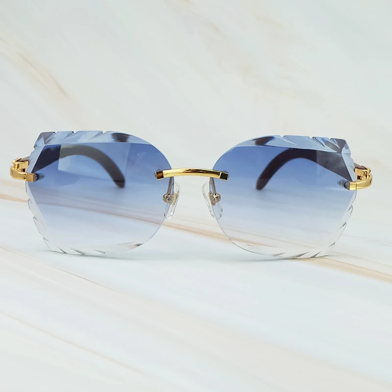 Rimless 3mm Thick Gradient Blue Lens Square Designer Brand Name Carter Sunglasses Wholesale Maroon Wood Sun Glass Wooden Shade (1)
