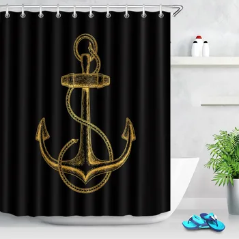 LB 72''Waterproof Golden Anchor Black Shower Curtain Set Polyester Bathroom Curtains Fabric for Bathtub Home Decor with 12 Hooks
LB 72''Waterproof Golden Anchor Black Shower Curtain Set Polyester Bathroom Curtains Fabric for Bathtub Home Decor with 12 Hooks