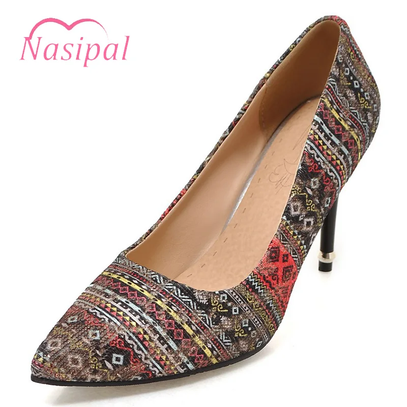 Nasipal Women Pumps Thin High Heels Pointed Toe Shallow Ethnic style Shoes Woman Dress Shoes Zapatos Mujer tacon Large Size C670
Nasipal Women Pumps Thin High Heels Pointed Toe Shallow Ethnic style Shoes Woman Dress Shoes Zapatos Mujer tacon Large Size C670