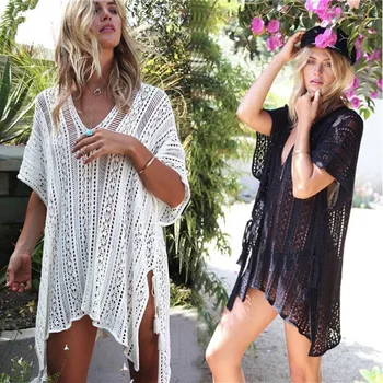 Beach Cover Up Dress Dresses Summer Woman Women Ups Swimwear Robe Coverup Hollow Neck Bat Long Sleeve Irregular Lace Animal
Beach Cover Up Dress Dresses Summer Woman Women Ups Swimwear Robe Coverup Hollow Neck Bat Long Sleeve Irregular Lace Animal