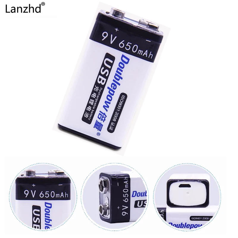 DC 9V Rechargeable batteries USB Lithium Batteries Li-ion 650mah battery for Telecommunications,Multimeter Microphone Alarm
DC 9V Rechargeable batteries USB Lithium Batteries Li-ion 650mah battery for Telecommunications,Multimeter Microphone Alarm