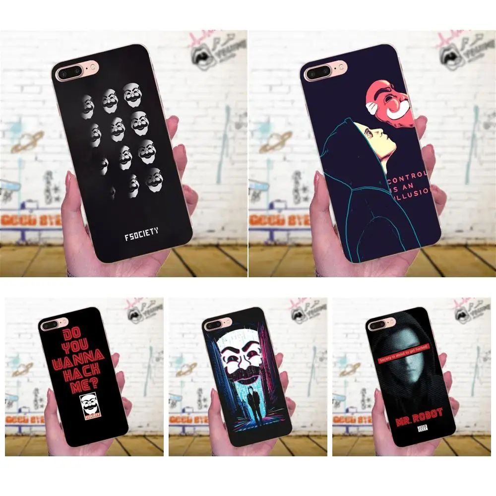 Чехол Mr Robot из ТПУ для Huawei P7 Honor 4C 5A 5C 5X 6 6C 6A 6X 7 7X 8 9 V8 V10 Y3II Y5II Y6II G8 Play