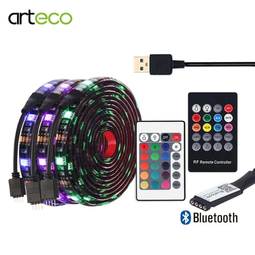 USB DC 5V Led Strip Light 60LEDs/m 5050 RGB Led Strip Waterproof Bluetooth /20Key RF/24Key IR Control Led RGB Tape 0.5M 1M 2M
USB DC 5V Led Strip Light 60LEDs/m 5050 RGB Led Strip Waterproof Bluetooth /20Key RF/24Key IR Control Led RGB Tape 0.5M 1M 2M