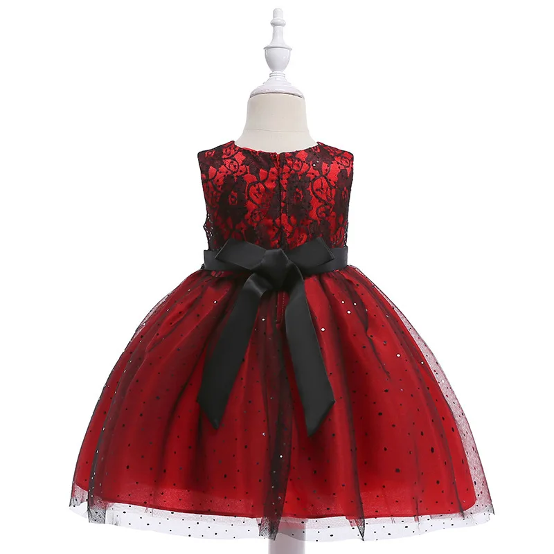 2018 New Flower Girl Princess Dress Mesh Sequins Party Kids Dresses For Girls Wedding Dress 14 Years Sleeveless Children Costume (2)