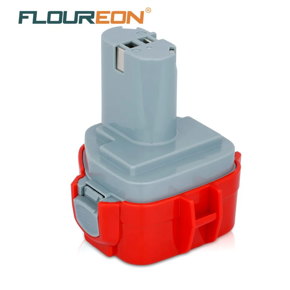 

Floureon For Makita 12V 3000mAh Rechargeable Battery Replacement Cordless For Drill 1050D 1233 1234 1235 1235B Ni-MH Gray-Red
