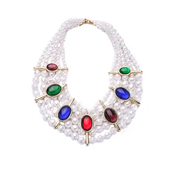 Bulk Price Hot New Multilayer Choker Necklace Gorgeours Party Colorful Gems Big Imitation Pearl Necklaces Fine Accessories
Bulk Price Hot New Multilayer Choker Necklace Gorgeours Party Colorful Gems Big Imitation Pearl Necklaces Fine Accessories