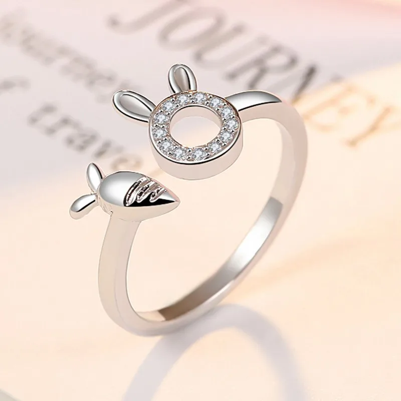 Cute rabbit radish styling opening ring ladies beautiful travel dressing decorations anniversary lover birthday gift jewelry
Cute rabbit radish styling opening ring ladies beautiful travel dressing decorations anniversary lover birthday gift jewelry