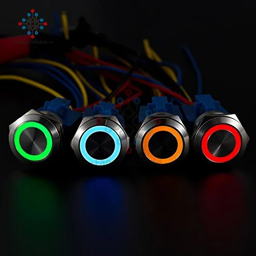 12V 19mm Metal Annular Push Button Switch Ring LED Self-Recovery Momentary Self-lock Reset Latching Waterproof Car Auto Engine
12V 19mm Metal Annular Push Button Switch Ring LED Self-Recovery Momentary Self-lock Reset Latching Waterproof Car Auto Engine