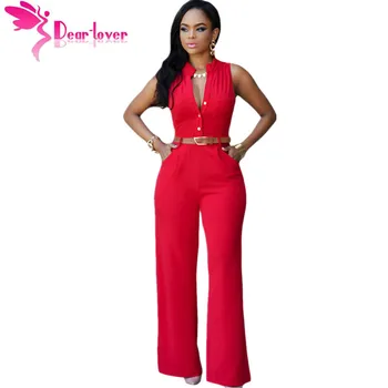 dear－lover DearLover Big Women Sleeveless Maxi Overalls