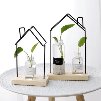 Nordic Plant Hydroponics Vase Furnishing Articles Iron House Model Green Plant Transparent Glass Vase Home Decor Christmas Gifts
Nordic Plant Hydroponics Vase Furnishing Articles Iron House Model Green Plant Transparent Glass Vase Home Decor Christmas Gifts
