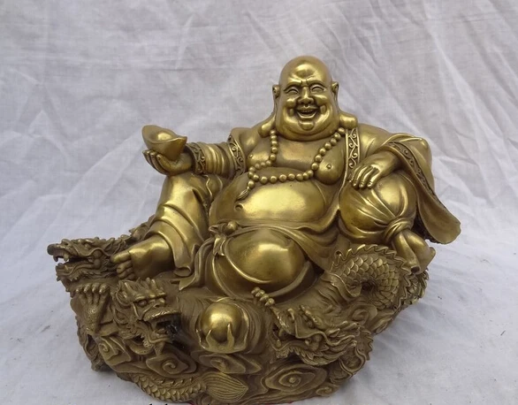 JP S0606 10" Chinese Pure Brass 9 Dragon YuanBao Bag Happy Laugh Maitreya Buddha Statue
JP S0606 10" Chinese Pure Brass 9 Dragon YuanBao Bag Happy Laugh Maitreya Buddha Statue