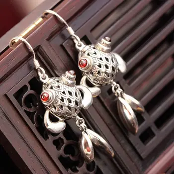 925 sterling silver earrings Thai silver fish eardrop restoring ancient ways by hand
925 sterling silver earrings Thai silver fish eardrop restoring ancient ways by hand