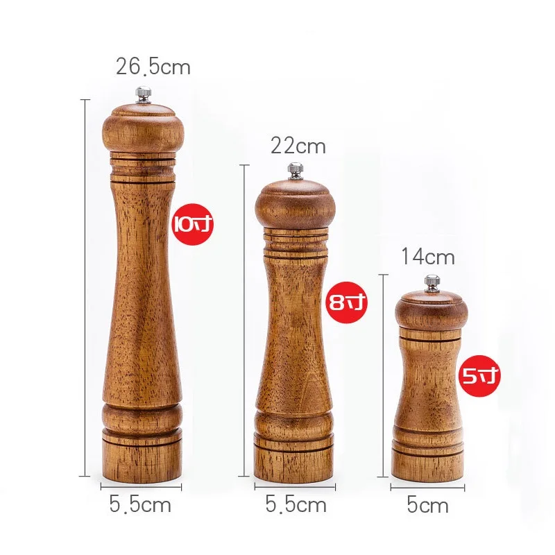 Salt and Pepper Mill, Solid Wood Pepper Mill with Strong Adjustable Ceramic Grinder 5" 8" 10"
Salt and Pepper Mill, Solid Wood Pepper Mill with Strong Adjustable Ceramic Grinder 5" 8" 10"