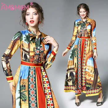 High Quality New 2018 Fashion Runway Maxi Dress Long Sleeve Women's Cute Floral Printed Long Elegant Party Dresses AMBMCM
High Quality New 2018 Fashion Runway Maxi Dress Long Sleeve Women's Cute Floral Printed Long Elegant Party Dresses AMBMCM