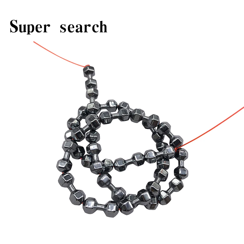 

Natural black hematite stone fashion loose beads Dumbbell shape diy jewelry Bracelet woman Man Lovers Fashion personality trend