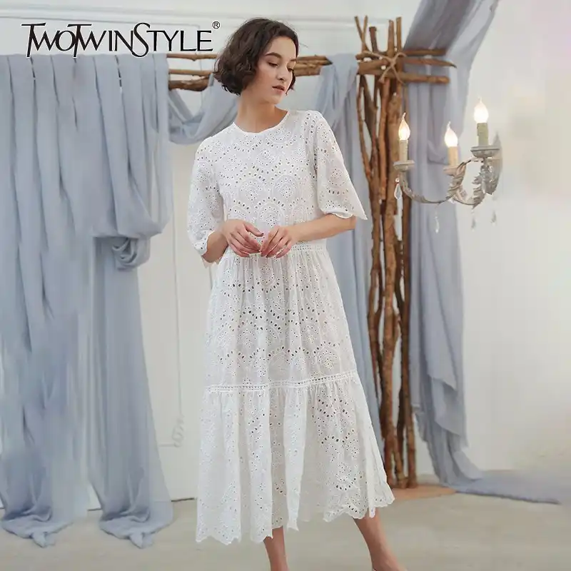 white midi casual dress