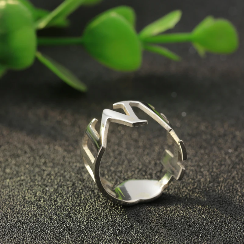 Hollow Letter 925 Sterling Silver Ring Personalized Letter Stitching Charm Jewelry for Women Gift Drop shipping
Hollow Letter 925 Sterling Silver Ring Personalized Letter Stitching Charm Jewelry for Women Gift Drop shipping