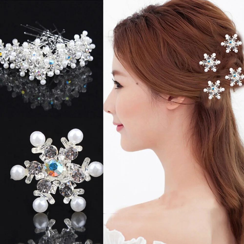 urling Pack of 6 PCS Dazzling Rhinestone Pearl Hair Pins Snowflake Hair Sticks Bridal Wedding Hair Clips for Women 
urling Pack of 6 PCS Dazzling Rhinestone Pearl Hair Pins Snowflake Hair Sticks Bridal Wedding Hair Clips for Women