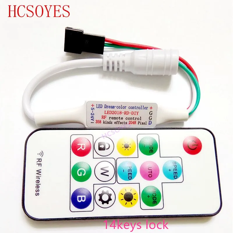 1 pcs 14 Keys RF Wireless Remote led Controller for WS2812 WS2811 LED Light Strip
1 pcs 14 Keys RF Wireless Remote led Controller for WS2812 WS2811 LED Light Strip