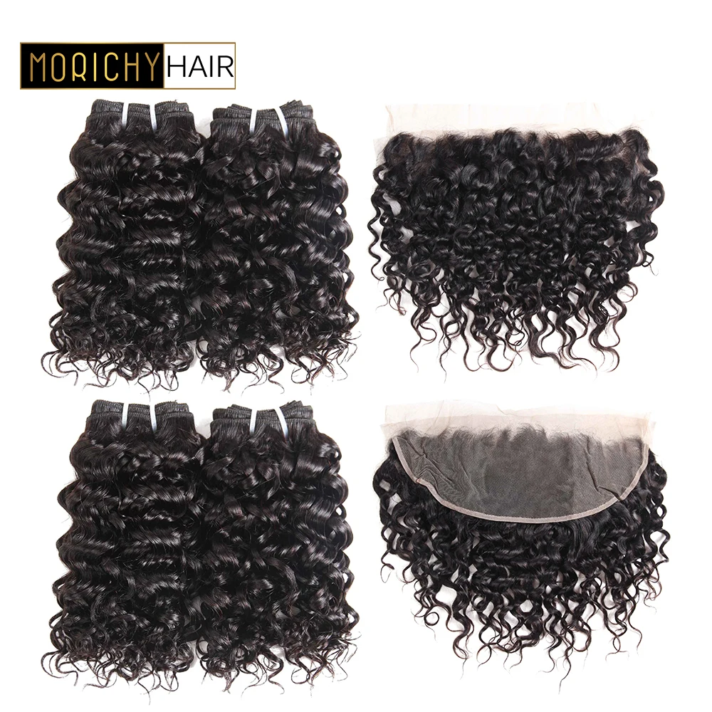 MORICHY Brazilian Water Wave with Frontal Human Hair Bundles With 13x4 Lace Frontal Non Remy Hair Natural Color
MORICHY Brazilian Water Wave with Frontal Human Hair Bundles With 13x4 Lace Frontal Non Remy Hair Natural Color