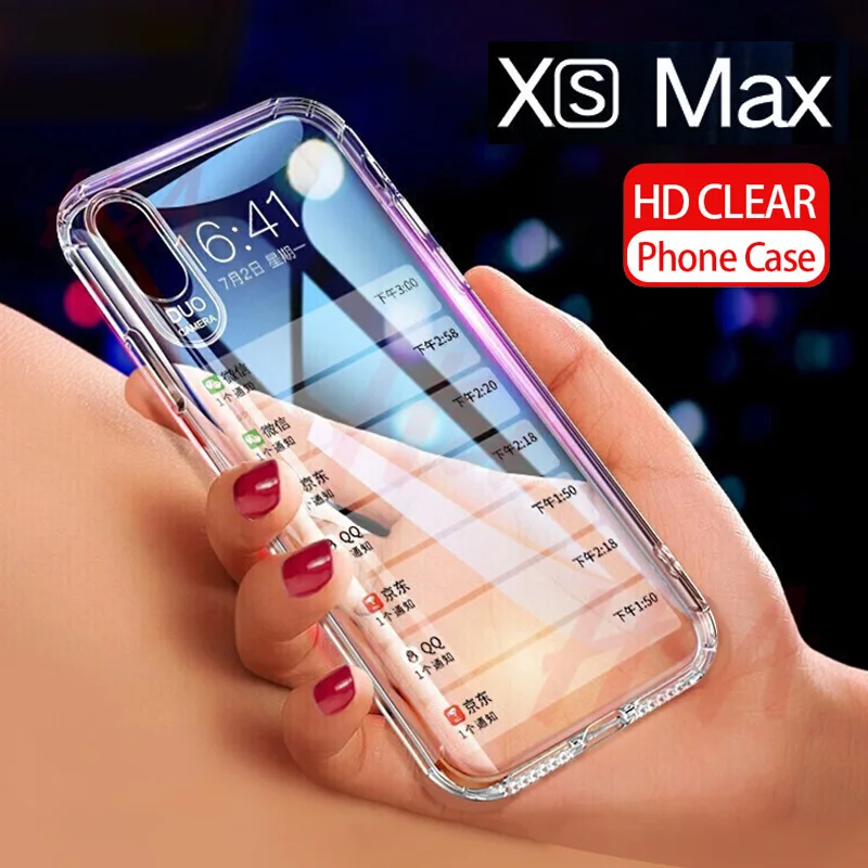 H&A Luxury Shockproof Bumper Transparent Silicone Phone Case For iPhone X XS XR XS Max Clear protection Back Cover X Fundas Capa
H&A Luxury Shockproof Bumper Transparent Silicone Phone Case For iPhone X XS XR XS Max Clear protection Back Cover X Fundas Capa
