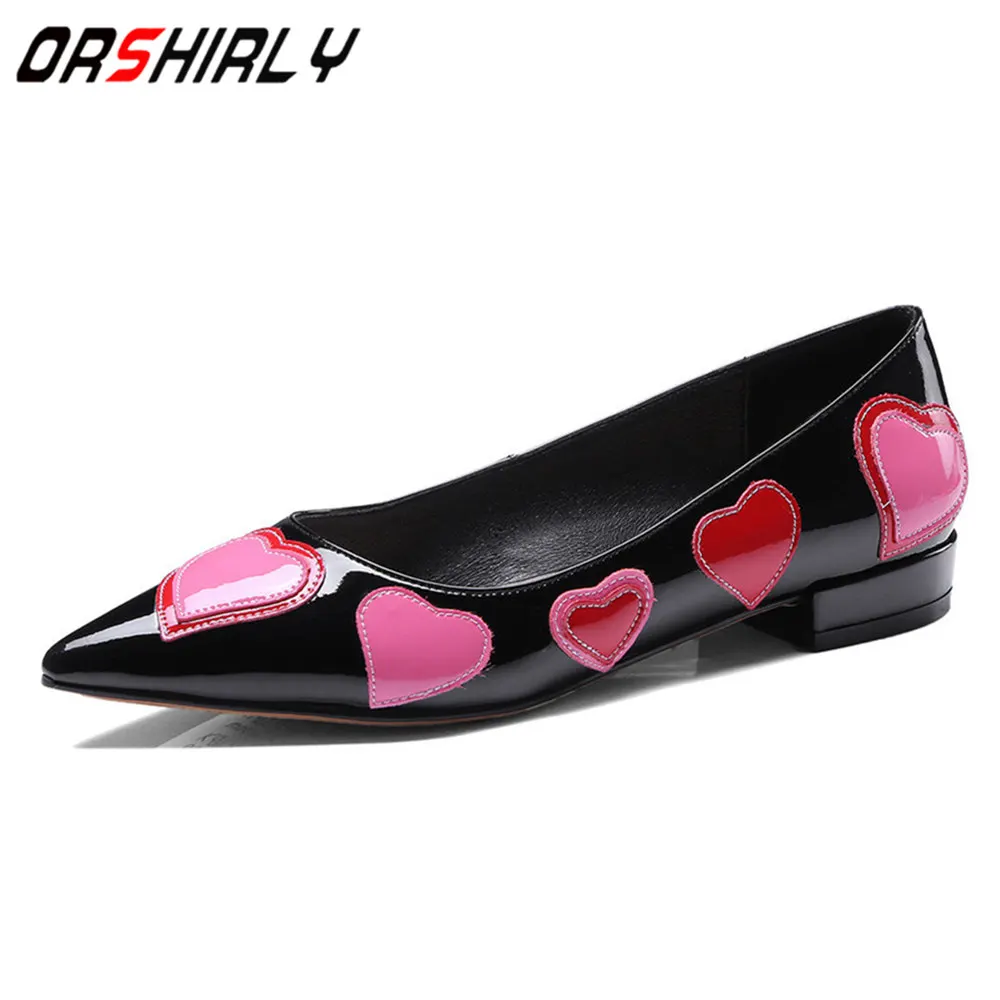 Orshirly 2019 fashion spring autumn Genuine leather flat shoes woman pointed toe casual patent leather Heart-shaped women flats 
Orshirly 2019 fashion spring autumn Genuine leather flat shoes woman pointed toe casual patent leather Heart-shaped women flats