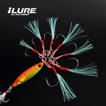 10pcs/lot Metal Jig Assist Hook With PE Line Feather Split Ring Jigging Spoon Saltwater Fishhook Spoon jig lure hooks
10pcs/lot Metal Jig Assist Hook With PE Line Feather Split Ring Jigging Spoon Saltwater Fishhook Spoon jig lure hooks