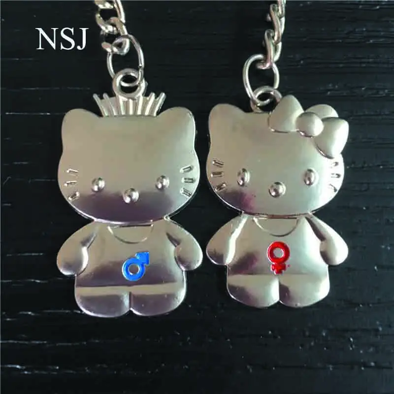 1 pair creative hello kitty metal key ring cat couple key chain car key chain wedding small lovers gifts NSJ-065
1 pair creative hello kitty metal key ring cat couple key chain car key chain wedding small lovers gifts NSJ-065