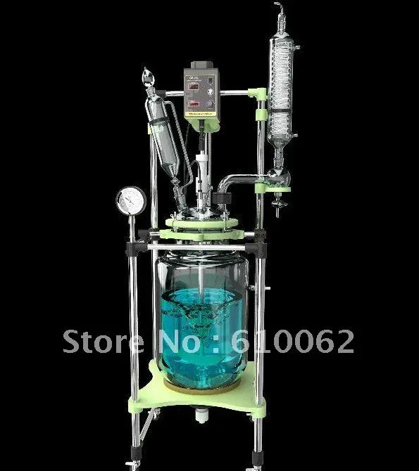 

10L Explosion Proof Motor Jacket Chemical Reactor, double-neck Glass Reaction Vessel, borosilicate glass reactor