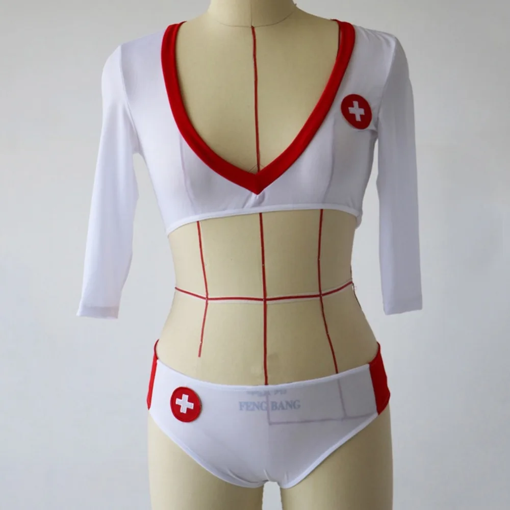 Эротический наряд медсестры Nurse Consists Of Dress String And Bikini Top