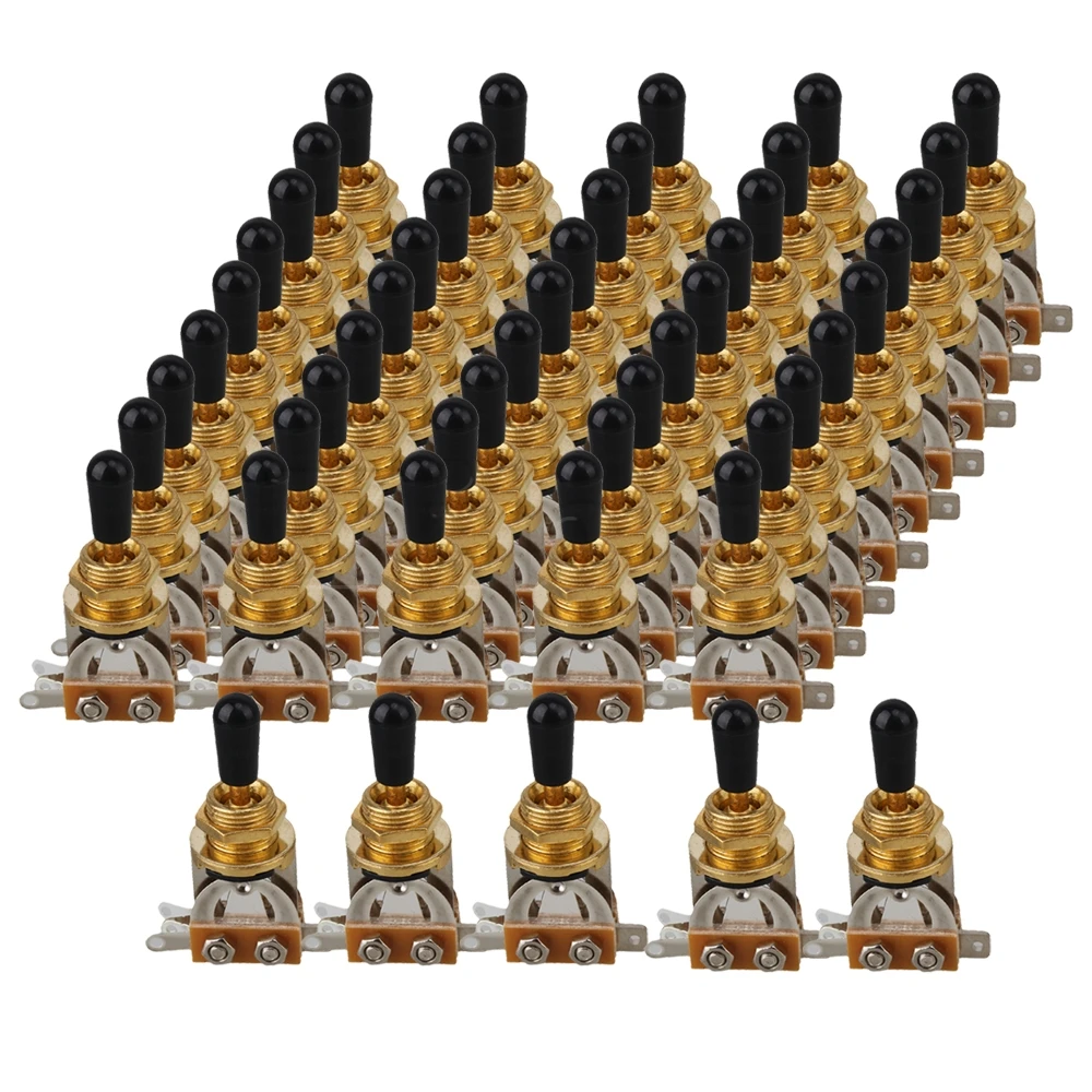 Yibuy Gold Color 3 Way Musical Electric Guitar Toggle Switch with Black Tip Pack of 50
Yibuy Gold Color 3 Way Musical Electric Guitar Toggle Switch with Black Tip Pack of 50