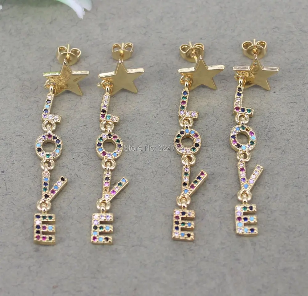 5Pairs Fashion Metal Star with Micro Pave CZ Letter Love Stud Earrings,CZ Stud Earrings
5Pairs Fashion Metal Star with Micro Pave CZ Letter Love Stud Earrings,CZ Stud Earrings