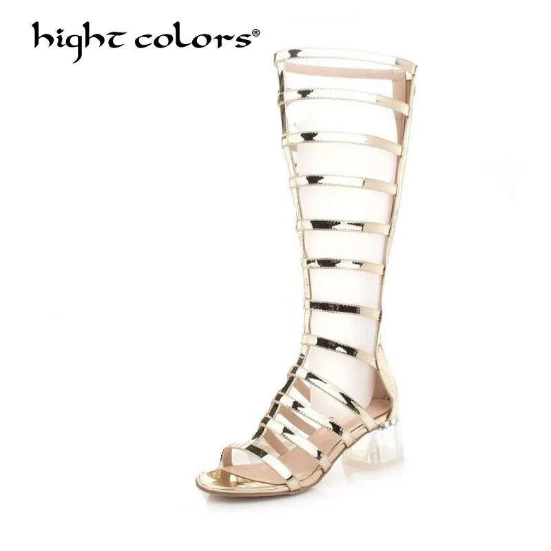 hight colors Brand Gladiator Roman Gold Open Toe Chunky High Heel Boots Knee Summer Metallic Patent Leather Shoes Women MS-3253
hight colors Brand Gladiator Roman Gold Open Toe Chunky High Heel Boots Knee Summer Metallic Patent Leather Shoes Women MS-3253
